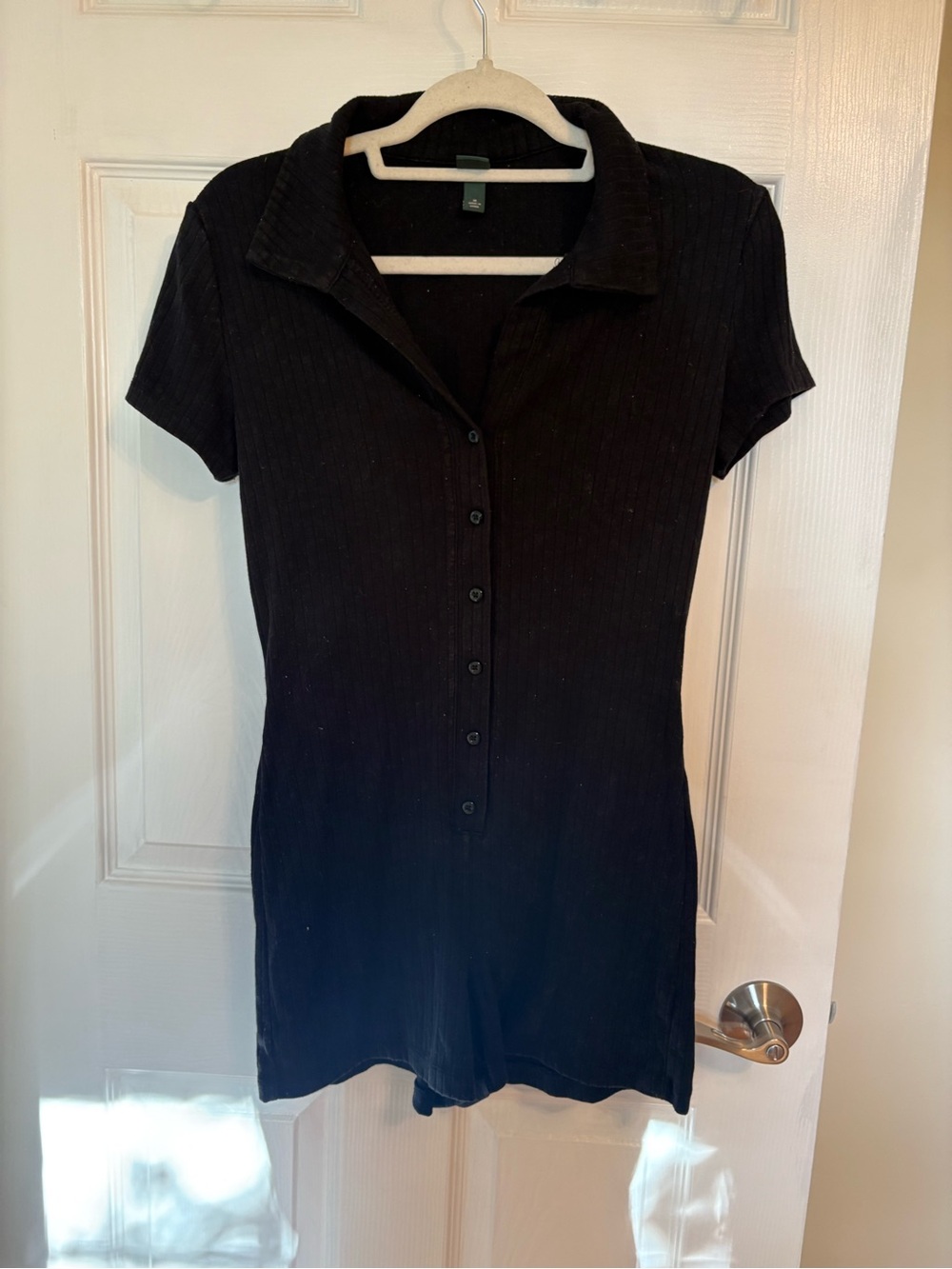 Black Short-Sleeve Romper
